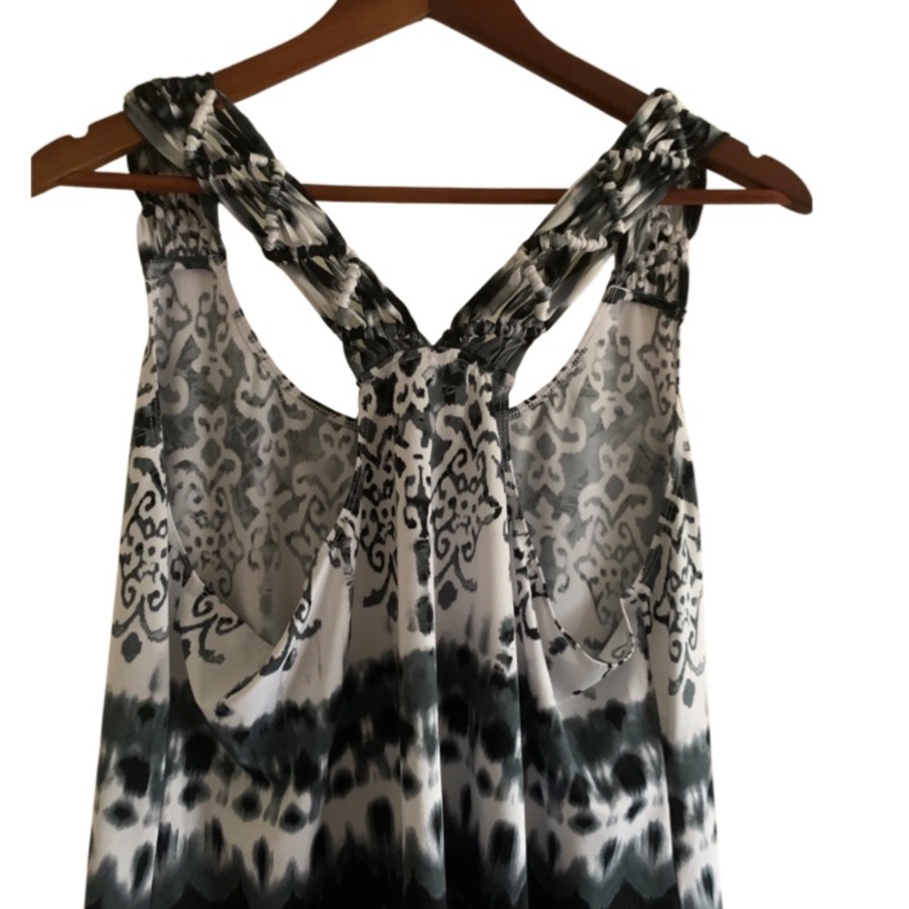 Dotti Black White Tie Dye Ethic Pattern Racerback Dress Coverup Size Med - Picture 11 of 15